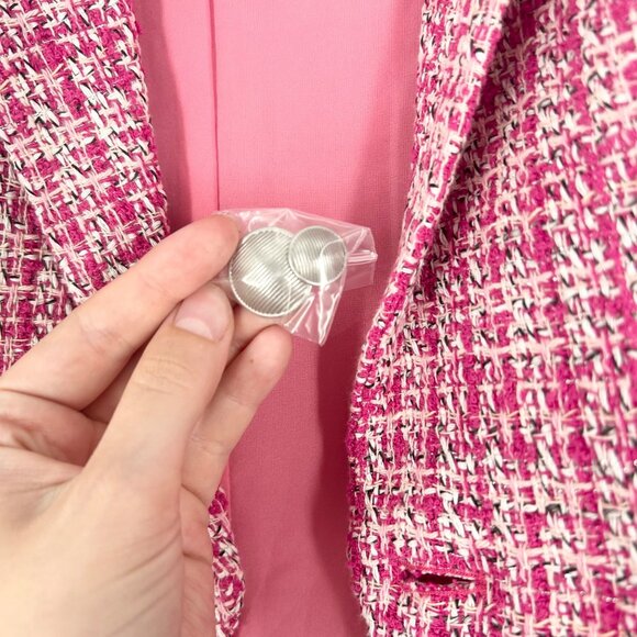 NWT L'Agence Kenzie Double Breasted Tweed Blazer Jacket - Picture 9 of 9